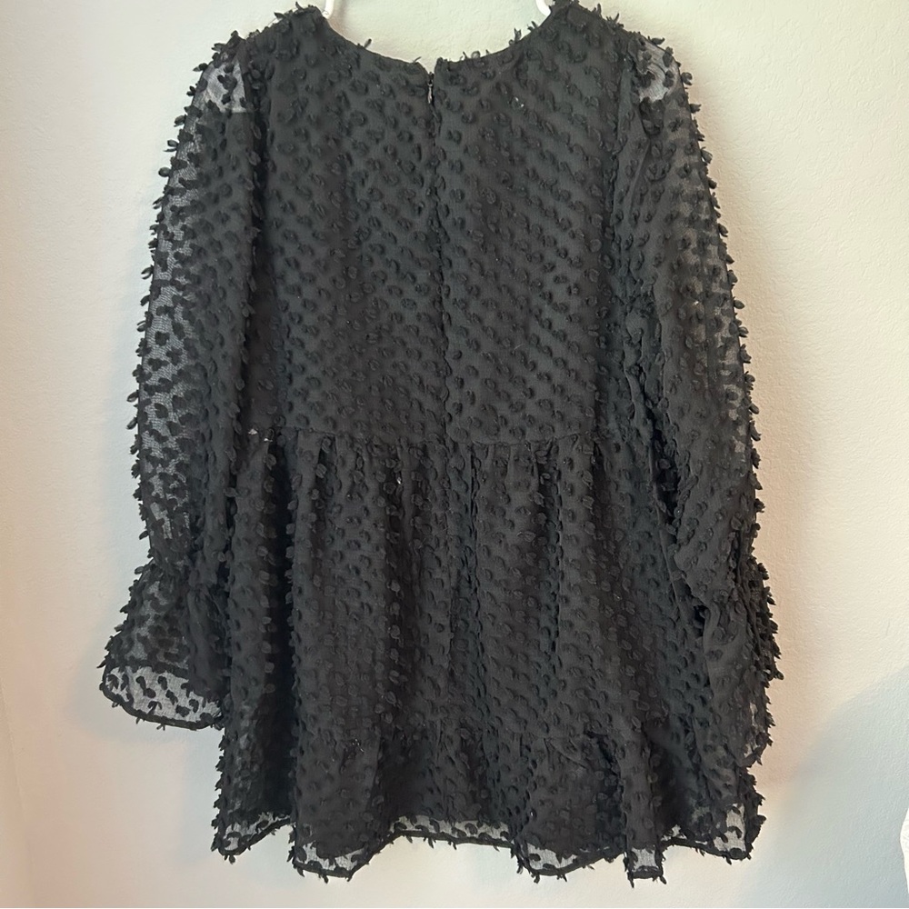 Love Riche Boutique Black Swiss Dot Peplum Dress Worn Once - Picture 4 of 4